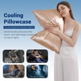 thumbnail image 4 of Aship Arc-Chill 3.0 Cooling Pillow Cases, Q-max >0.5 Jade-Infused Silky Pillowcase for Hair & Skin, Breathable & Moisture-Wicking, Hidden Zipper, Machine Washable, King 20''x36'', 2 Pack Champagne, 4 of 7
