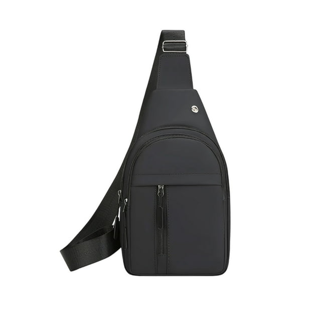 SDNall Sacs à Bandoulière pour Hommes, Style de Rue à la Mode Sac à Bandoulière Classique Concis et Unique Sac de Poitrine Décontracté pour Hommes Sac de Lecteur de Musique Portable avec Multiples Poches pour Rangement