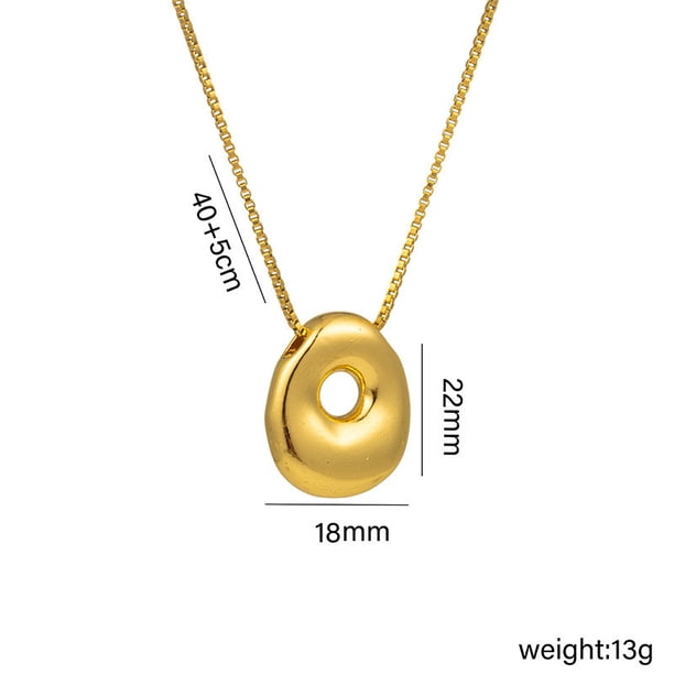 Collar Colgante Inicial, Dije Alfabético, Joyería en Aleación con Baño Electrolítico con Letra para Mujeres, Niñas