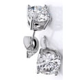 thumbnail image 2 of Genuine 1/2 Carat Natural Solitaire Round Cut Diamond 4 Prong Stud Post Back Earrings In 14K White Gold with Free Pearl Earring Trio, 2 of 6