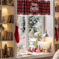 thumbnail image 3 of Merry Christmas Valances for Windows, 54 x 18in, Red Stripes Snowflakes Vintage Texture Rod Pocket Kitchen Valance Curtain Light Filtering Window Treatments for Living Room Bedroom, 1 Panel, 3 of 7