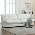 thumbnail image 4 of 96.46“ Modern Cloud Style Sofa, Velvet Couch, Comfy Padded Cloud Couch, Modern Loveseat, Deep Seat Couch, Minimalist Couch, Modular Sectional Sofa, Cloud Couch for Living Room (White), 4 of 9
