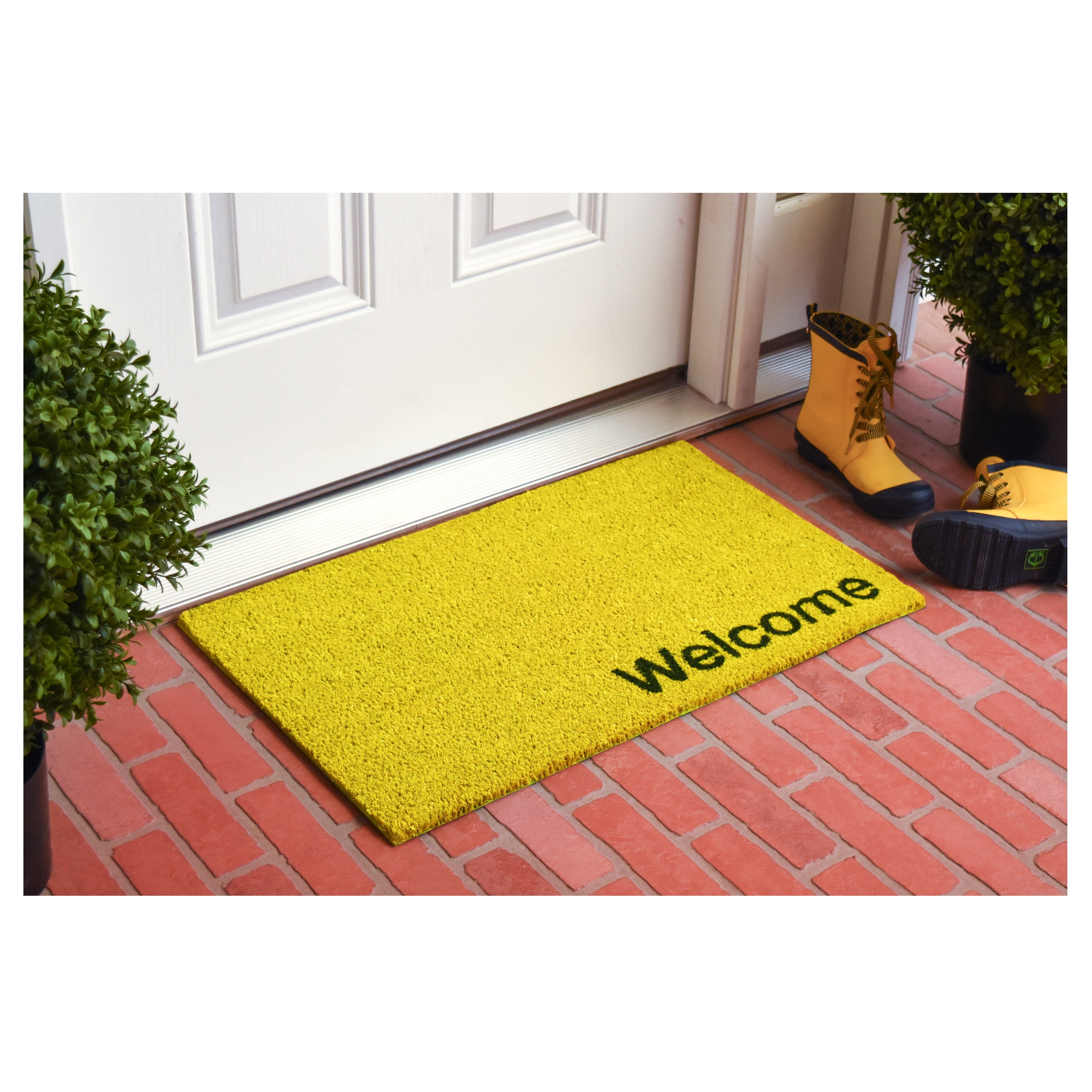 Collins Yellow Pastel Welcome Doormat, 17" x 29"