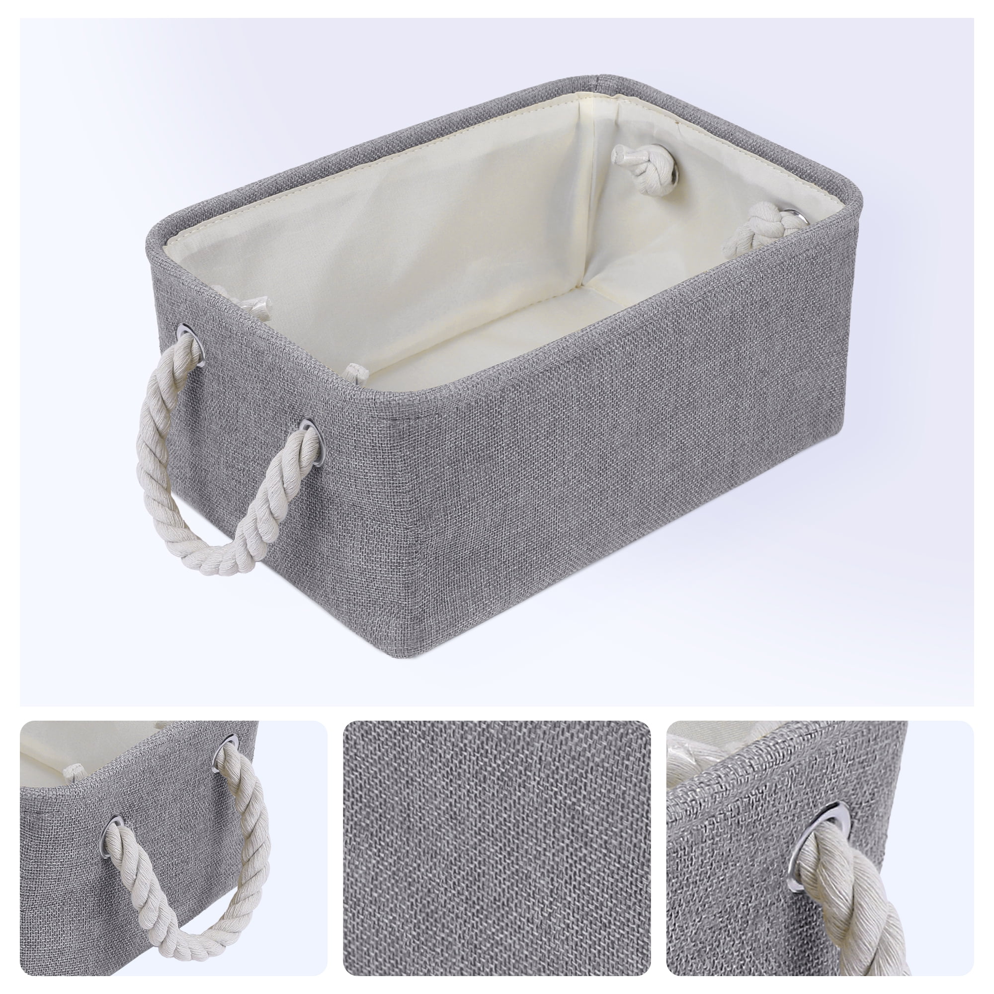 Unique Bargains Storage Bin with Handles for Closet Organizers Gray 12.2"x8.3"x5.1"