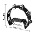 thumbnail image 3 of Tambourine,Metal Jingles Hand Percussion Half-Moon Tambourine and Egg Shakers , Adults, KTV, BLACK, 3 of 5