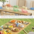 thumbnail image 4 of GPED 46 Pieces Wheat Straw Dinnerware Sets for 4, Plates and Bowls Sets With Cutting Board and Fruit Knife, Unbreakable Outdoor Camping Dishes Sets, Microwave & Dishwasher Safe, Macaron Pastels, 4 of 8