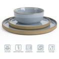 thumbnail image 2 of Famiware Nature 12-Piece Dinnerware Sets, Stoneware Dish Set, Light Blue, 2 of 6