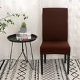 thumbnail image 1 of MintLimit Solid Stretch Dining Chair Cover Removable Slipcover Washable Banquet Event Brown 6 Pieces, 1 of 3