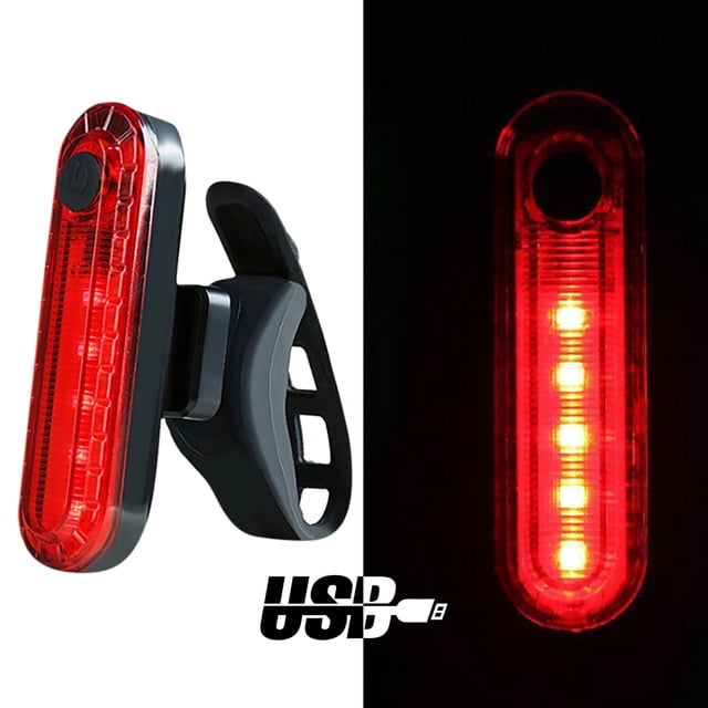 Luz trasera de bicicleta de 120 lúmenes, luz trasera LED recargable por USB para ciclismo, 4 modos, resistente al agua, para bicicleta de monta?a y carretera LingWen 8390615945813