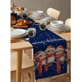 thumbnail image 6 of Blue Red Owl Christmas Burlap-Cotton Table Runner 72 Inches Long,Xmas Snowflake Farmhouse Farmhouse Table Runners,Outdoor Dining Tablecloths Decor for Baby Shower Party Wedding 13x72, 6 of 9