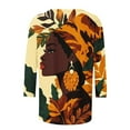thumbnail image 5 of Wancir Black History 3/4 Sleeve T-Shirts for Women African Shirts Crew Neck Black History Month 3/4 Sleeve 2024 Blouses Top, 5 of 5