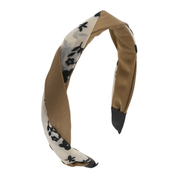 Unique Bargains 1 Pc Ditsy Floral Headbands for Women Brown