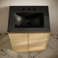 thumbnail image 4 of St. Tropez 24" Freestanding Bathroom Vanity in Natural Oak with Black 3-Hole Widespread Sink Top, 4 of 6