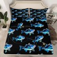 thumbnail image 2 of Homewish Farmhouse Pike Fish Bed Sheets, Western Rustic Fishing King Sheets, Black Blue Cartoon Sheet Set, Breathable Home Decor, 4 Pieces, 2 of 7