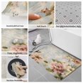 thumbnail image 6 of Farmhouse Pink Floral Bath Mat 3 Piece Bathroom Rug Set, Spring Vintage Botanical Flowers Non Slip Bath Rug Contour Mat and Toilet Lid Cover, Absorbent Shower Mats Soft Bath Rugs and Mats Sets, 6 of 8
