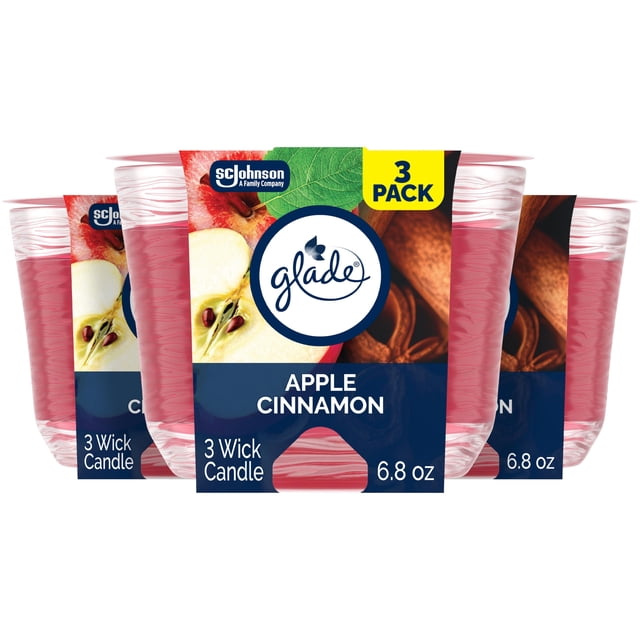 Vela perfumada en tarro Glade Apple Cinnamon con aceites esenciales, 200 ml