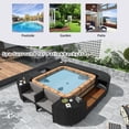 thumbnail image 3 of Harper & Bright Designs Spa Surround Spa Frame Quadrilateral Outdoor Rattan Sectional Sofa Set with Mini Sofa, Wooden Seats and Storage Spaces for Free Combination, Grey, 3 of 21