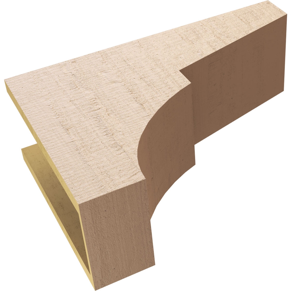 7"W x 21"D x 14"H Classic Monterey Rough Cedar Woodgrain TimberThane Corbel, Primed Tan