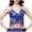 Blue, variant on Women Performance Belly Latin Dance Tassel Blouse Top Tee Shirts, Silver