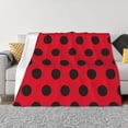 thumbnail image 3 of Throw Blanket for Couch, Ladybug black dotted spots red Super Soft Fuzzy Comfy Warm Throw Blanket, Cuteness Lightweight Cozy Plush Flannel Blanket & Throws for Sofa and Bed All Season, 3 of 5