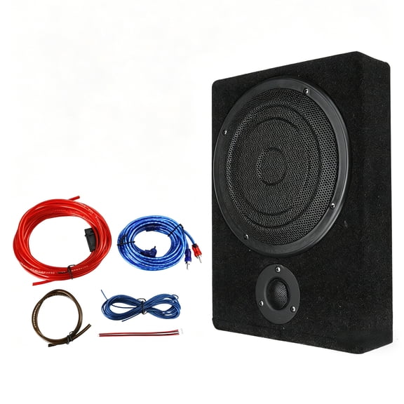 VIPQV Car Subwoofer Amplifer, Slim 8" Subwoofer with 600W Stereo Surround Sound built-in amplifier for Car Truck