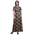 thumbnail image 1 of Bimba Robe Maxi à Taille Smockée Imprimée en Rayonne Feuilles & Floral avec Fente Latérale pour Femme - Très Petit, 1 of 6