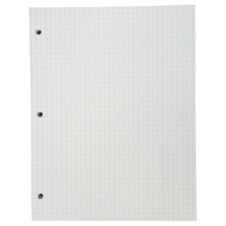 School Smart Graph Grid Paper, 3-Hole Punched, 8-1/2 x 11 Inches, 500 Sheets