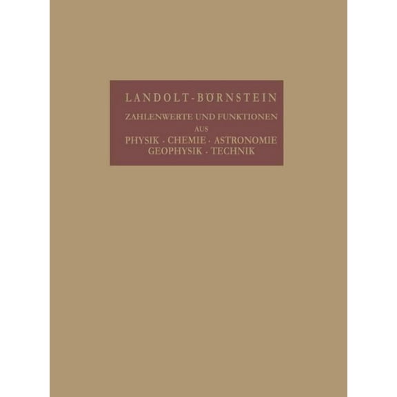 Landolt-BÃ¶rnstein: Zahlenwerte Und Funkt Astronomie Und Geophysik, Book 3, (Paperback)