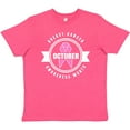 thumbnail image 3 of Inktastic October Breast Cancer Awareness Month Badge Youth T-Shirt, 3 of 5