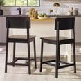 thumbnail image 2 of Pemberly Row 2-Piece Minimalist Solid Wood Counter Stool - Set of 2 - Black, 2 of 15