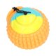 thumbnail image 3 of Pelota de lanzamiento para entrenamiento de mascotas, pelota interactiva para lanzar al aire libre con cordón retráctil para molar y masticar, color naranja, 3 of 5