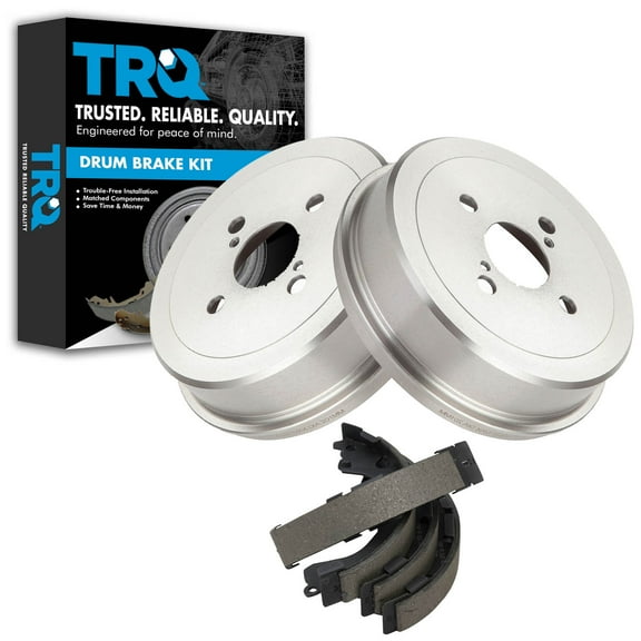 TRQ Rear Brake Drum & Shoe Pair Set for Toyota Corolla Chevy Prizm