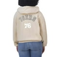 thumbnail image 5 of Women's WEAR by Erin Andrews Cream Philadelphia 76ers Plus Size Tonal Felt Patch Full-Zip Hoodie, 5 of 5