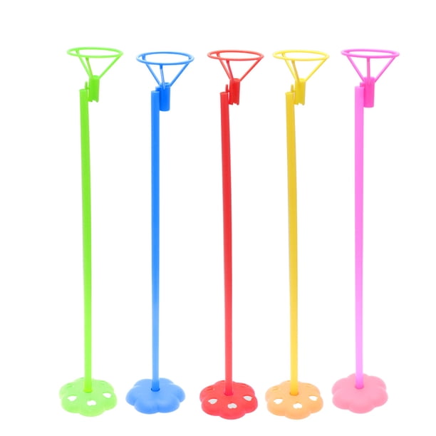 5 soportes para globos, base para globos con poste y taza, soporte para centro de mesa, decoración de escritorio, soporte para globos de colores variados para suministros de fiesta de boda.