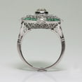 thumbnail image 4 of Clearance under $5 925 Sterling Silver Art Deco Diamond Jewelry Natural Gemstone Emerald Ring Sz 9, 4 of 5