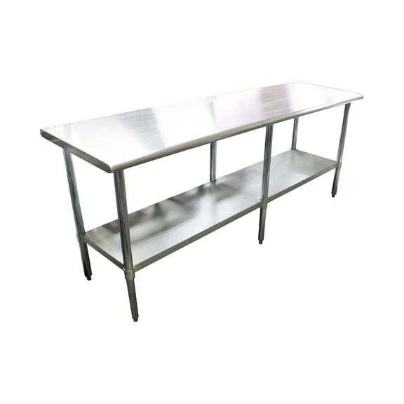 Excellante 30" x 96" x 35", 430 stainless steel worktable, flat top, comes in set