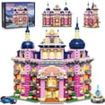 thumbnail image 1 of Juego de bloques de construcción INSOON Pink Estate House con luces, 1815 piezas, 1 of 9