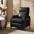 thumbnail image 2 of Modern Power Genuine Leather Recliner Chair with USB and Solid Wood Legs for Living Room Black, 2 of 8