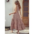 thumbnail image 3 of PRETTYGARDEN Women's Summer Floral One Shoulder Maxi Dress Knot Ruffle Boho Beach Vacation Wedding Guest Long Sun Dresses, 3 of 6