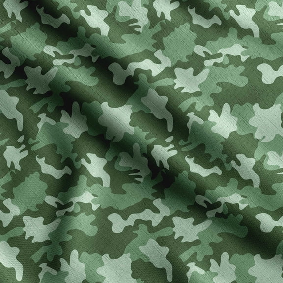 Soimoi Camouflage Print, Silk Fabric, Decor Sewing Fabric by The Yard 42 Inch Wide,Decorative Fabric for Shirts Suits Ties, Green