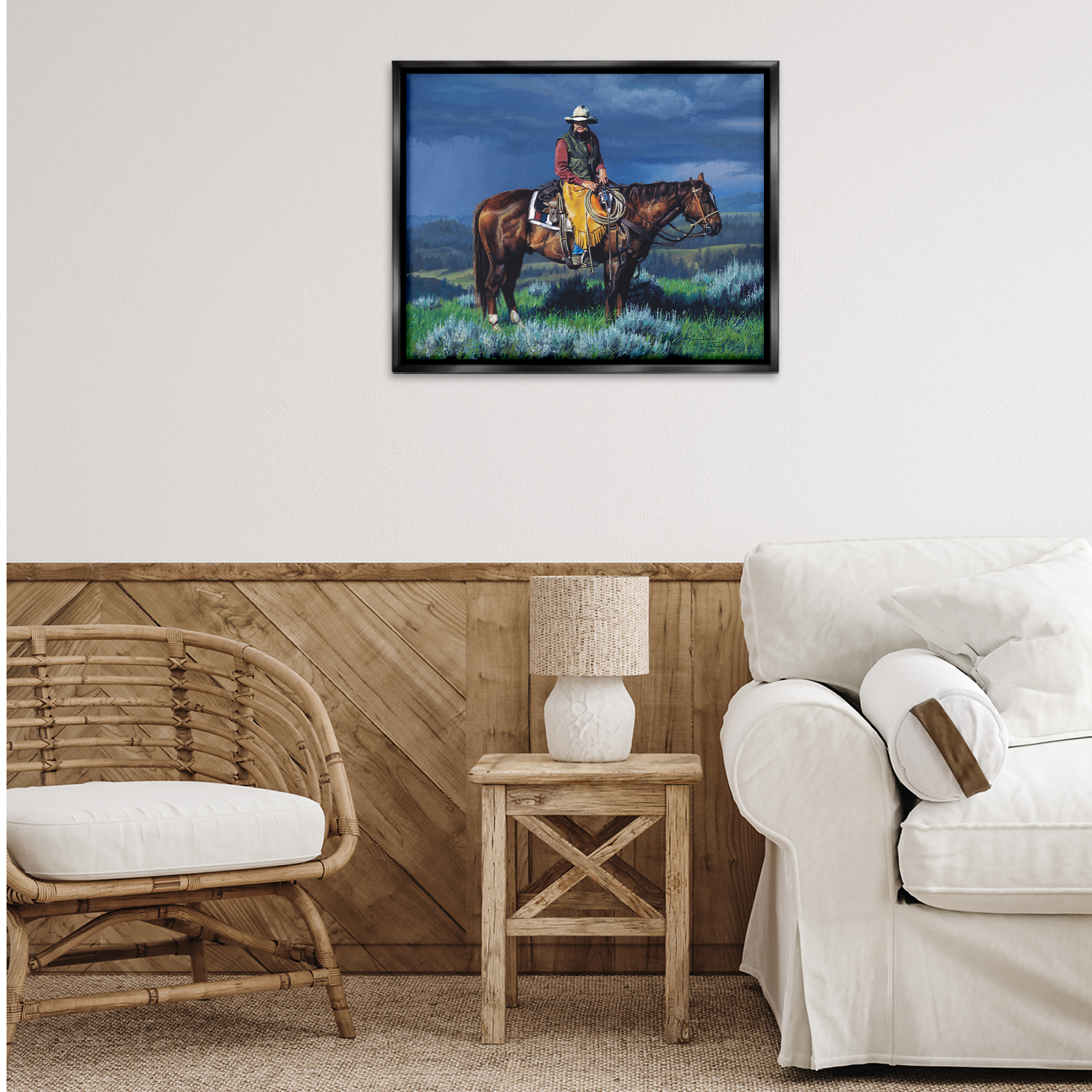 Stupell Industries Before The Storm Animals & Insects Painting Black Floater Framed Canvas Art Print Wall Art, 31 x 25