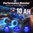 thumbnail image 3 of Funcid 24V 10Ah Big Battery Go Kart for Kids Age 6-12, Ride on Toys with 600W Motors, 7.5 MPH Electric Go Kart W/ EVA Wheels, 4-Level Adjustable Seat & 360° Drift Mode, LED Power Display, Blue, 3 of 7