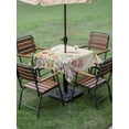 thumbnail image 5 of Square Outdoor Tablecloth with Umbrella Hole Wildflowers Outside Table Cloth Waterproof Patio Table Cover Spring Vintage Tulip Butterfly Floral Leaf Zipper Tablecloths for Picnic Camping 60x60 Inch, 5 of 8