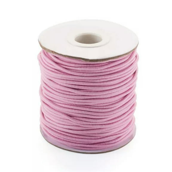 GKNET 1 Roll Elastic Cord Stretch Thread Beading Cord 1~2mm Fabric Bead Craft String-2mm (40m/roll)-Pink