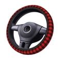 thumbnail image 3 of DouZhe Fashion Red Black Plaid Prints Steering Wheel Cover, Universal 15 inch Anti-Slip Odorless Elastic Car Steering Wheels Cover for Women Men, 3 of 7