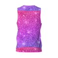 thumbnail image 2 of Rocae Pink Purple Glitter for Men's Basketball Jersey Lightweight and Breathable Athletic Tank Top,Quick-Drying Sports Jersey X-Large, 2 of 9