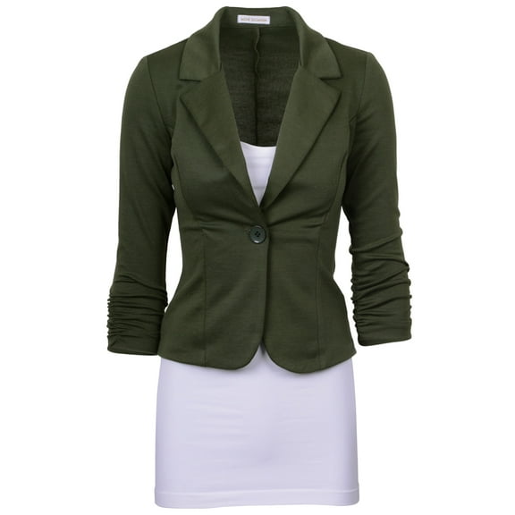 Auliné Collection Women's Casual Work Solid Color Knit Blazer