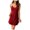 Z-Red, variant on gvdentm Women'S Sleepwear Women's Nightgown Satin Sleepwear V Neck Chemise Side Slits Nightie Sleeveless Sleepdress Blue,One Size