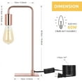 thumbnail image 4 of Stylish Industrial Lamp For Bedroom, Girls Room, Office, Dorm Room, Rose Gold, 4 of 6