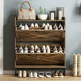 thumbnail image 2 of Vabches Farmhouse Shoe Storage Cabinet with 2 Flip Drawers, Freestanding Shoe Rack Organizer with Adjustable Shelf and Metal Handle for Entryway, Hallway, 2 of 7